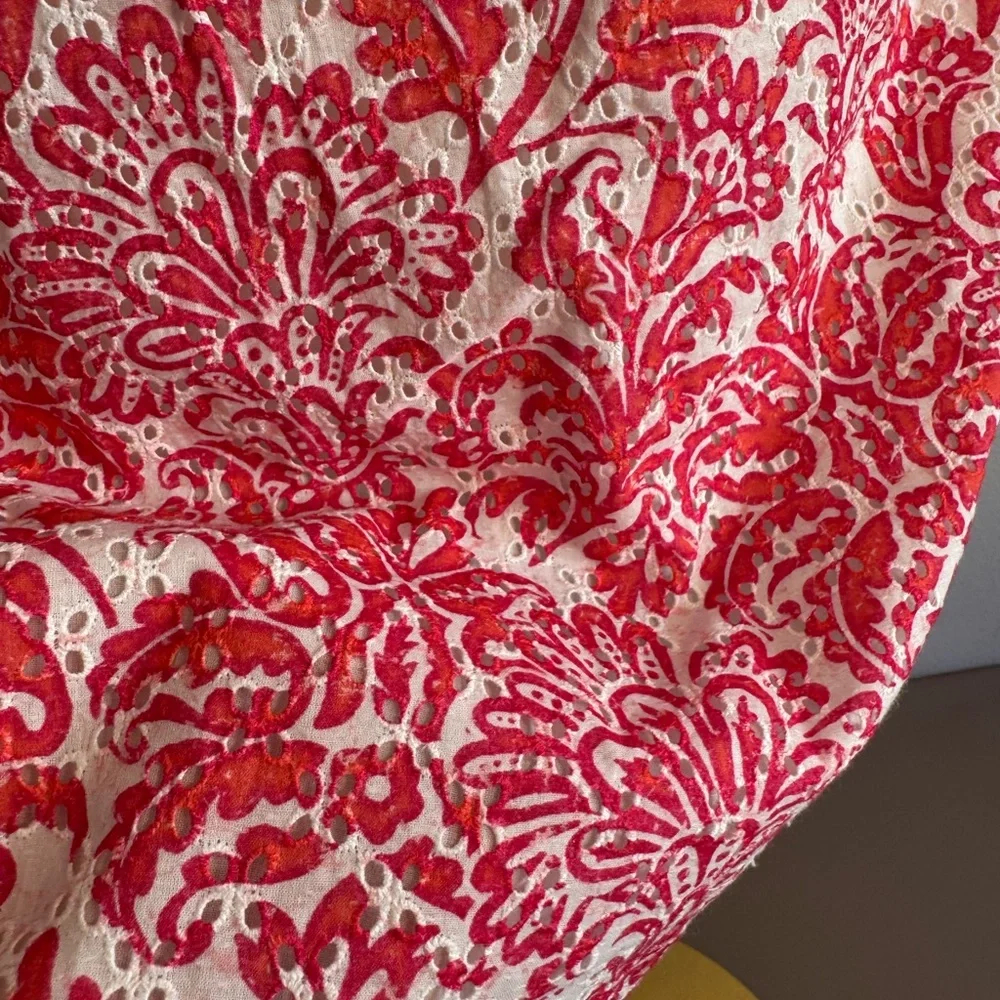 Tommy Bahama Harbour Eyelet‎ Off the Shoulder Dress Passion Pink Women's XS NWT